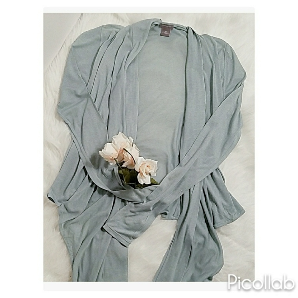 Ann Taylor Drape Front Open Cardigan - Picture 3 of 6